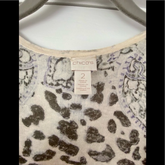 🦒 ANIMAL PRINT OPEN FRON CHICO’S CARDIGAN - Picture 2 of 3